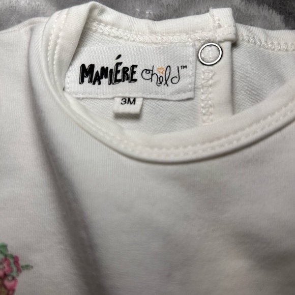 MANIERE Baby Flower Bike Footie- White/ Size 3M - Picture 6 of 6